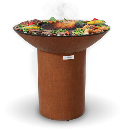 Arteflame Classic 40″ — Round Base Flat - Top Grill & Fire Bowl (CORTEN Steel) - Outdoor Grills | Patioza