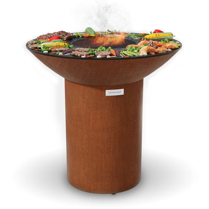 Arteflame Classic 40″ — Round Base Flat - Top Grill & Fire Bowl (CORTEN Steel) - Outdoor Grills | Patioza