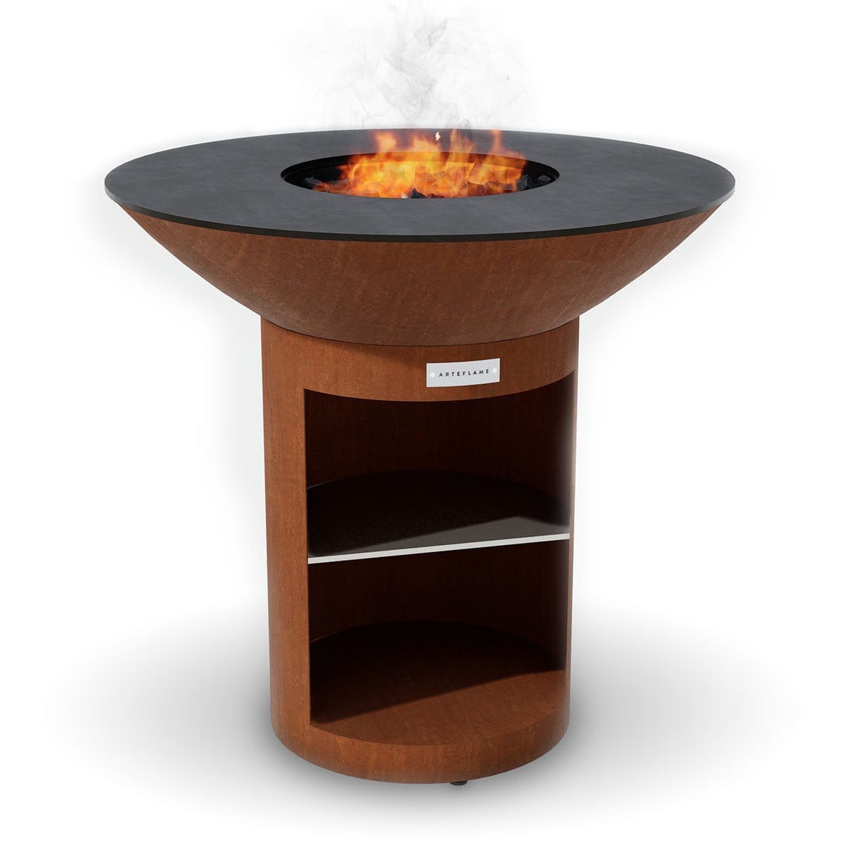 Arteflame Classic 40″ — Storage Base Flat - Top Grill & Fire Bowl (CORTEN Steel) - Outdoor Grills | Patioza