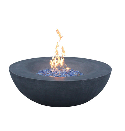 42 Inch Outdoor Concrete Propane gas Fire Pit bowl in Dark Gray color - Fire Pits | Patioza
