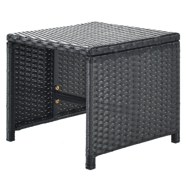 TOPMAX Patio All - Weather PE Wicker Dining Table Set with Wood Tabletop for 8, Black Rattan+Beige Cushion (9 - Piece) - Patio Furniture | Patioza