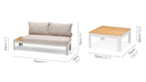 Portals Teak and Aluminum Modular Sofa 3pc Set - | Patioza