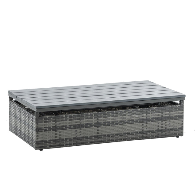 Patio Furniture, Outdoor Furniture, Seasonal PE Wicker Furniture,5 Set Wicker Furniture With Plywood Coffee Table - Patio Furniture | Patioza