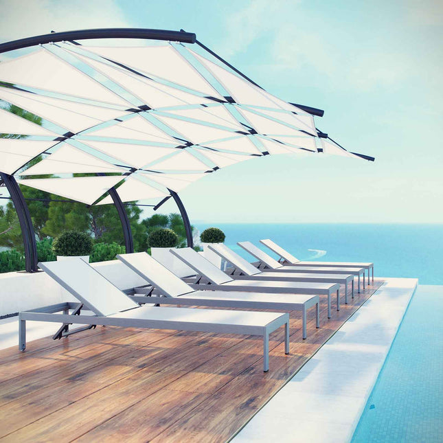 Modway Shore Outdoor Chaise Lounge Set – 6 - Piece Aluminum Patio Collection - Patio Furniture | Patioza