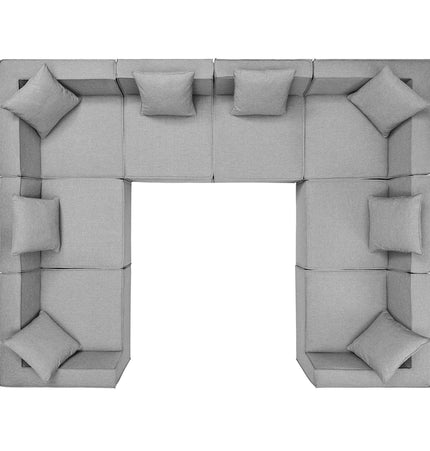 Patio Elegance Sectional Sofa - Saybrook 8 - Piece Outdoor Upholstered Sofa by Modway - Patio Furniture | Patioza