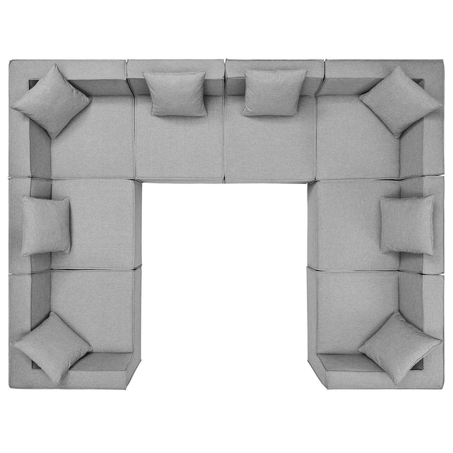 Patio Elegance Sectional Sofa - Saybrook 8 - Piece Outdoor Upholstered Sofa by Modway - Patio Furniture | Patioza