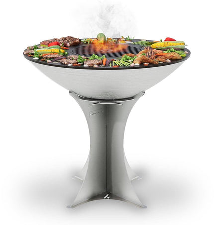 Arteflame 40″ Platinum Series — Stainless Fire Bowl Flat-Top Grill with Euro Base (Stainless or Powder-Coated Black) - Outdoor Grills | Patioza