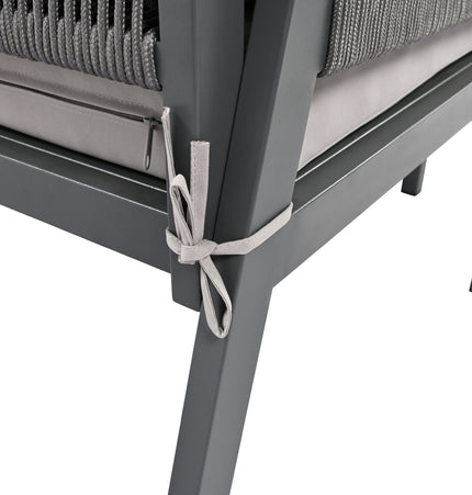 Outdoor Furniture with Tempered Glass Table Deep Seating with Thick Cushion for Backyard Porch Balcony (Grey) - Patio Furniture | Patioza