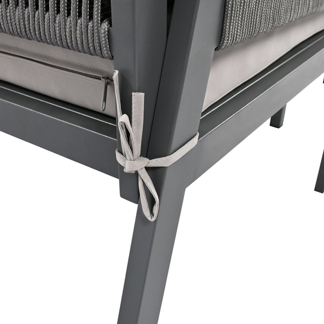 Outdoor Furniture with Tempered Glass Table Deep Seating with Thick Cushion for Backyard Porch Balcony (Grey) - Patio Furniture | Patioza