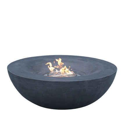42 Inch Outdoor Concrete Propane gas Fire Pit bowl in Dark Gray color - Fire Pits | Patioza