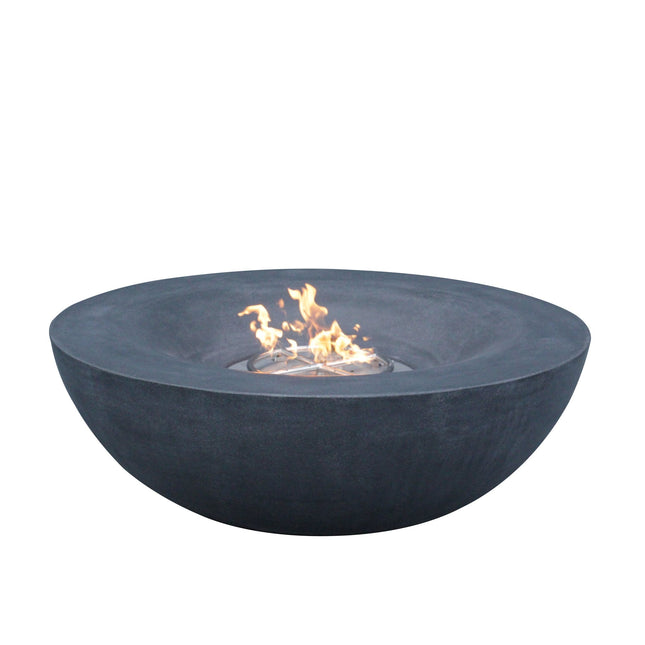 42 Inch Outdoor Concrete Propane gas Fire Pit bowl in Dark Gray color - Fire Pits | Patioza