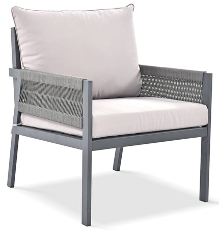 Outdoor Furniture with Tempered Glass Table Deep Seating with Thick Cushion for Backyard Porch Balcony (Grey) - Patio Furniture | Patioza