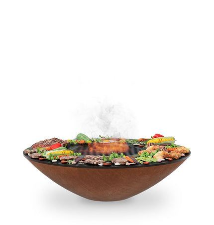 Arteflame Classic 40″ — Fire Pit with Cooktop (CORTEN Bowl; Short Round / Short Euro / Built-In No Base)