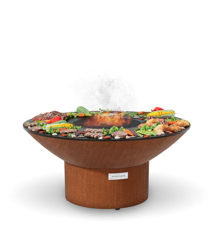 Arteflame Classic 40″ — Fire Pit with Cooktop (CORTEN Bowl; Short Round / Short Euro / Built-In No Base)