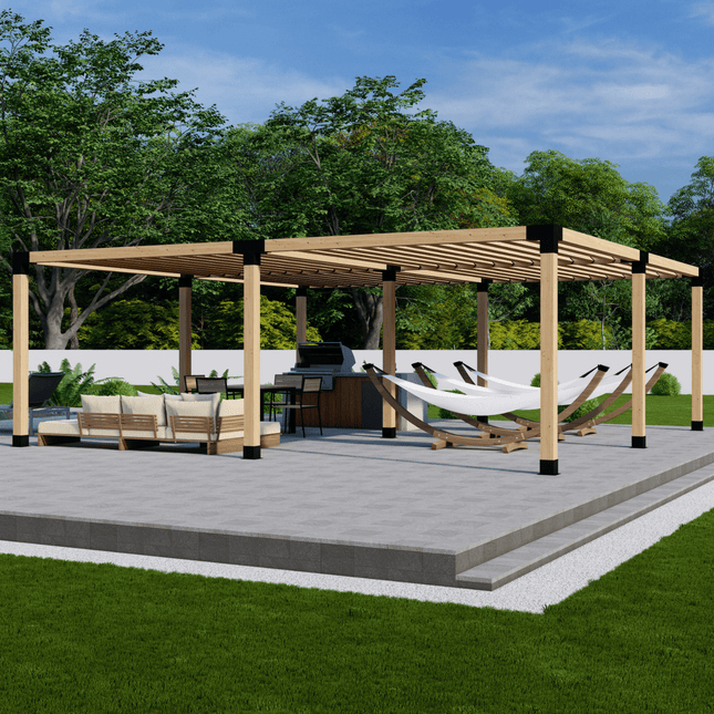 DIY Pergola Bracket Kit for a Freestanding Pergola With Slatted Roof - Any Size Up to 24' x 24' - | Patioza