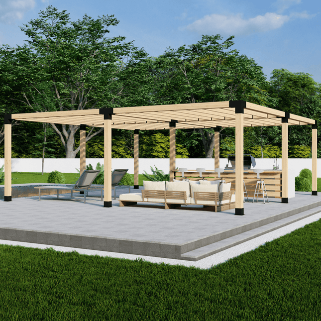 DIY Pergola Bracket Kit for a Freestanding Pergola With Slatted Roof - Any Size Up to 24' x 24' - | Patioza