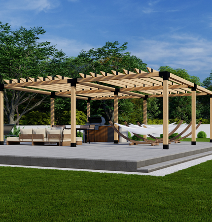 DIY Pergola Bracket Kit for a Freestanding Pergola With Roof Rafters - Any Size Up to 24' x 24'