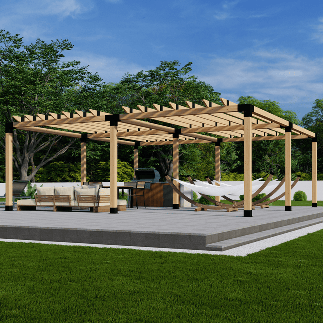 DIY Pergola Bracket Kit for a Freestanding Pergola With Roof Rafters - Any Size Up to 24' x 24' - | Patioza