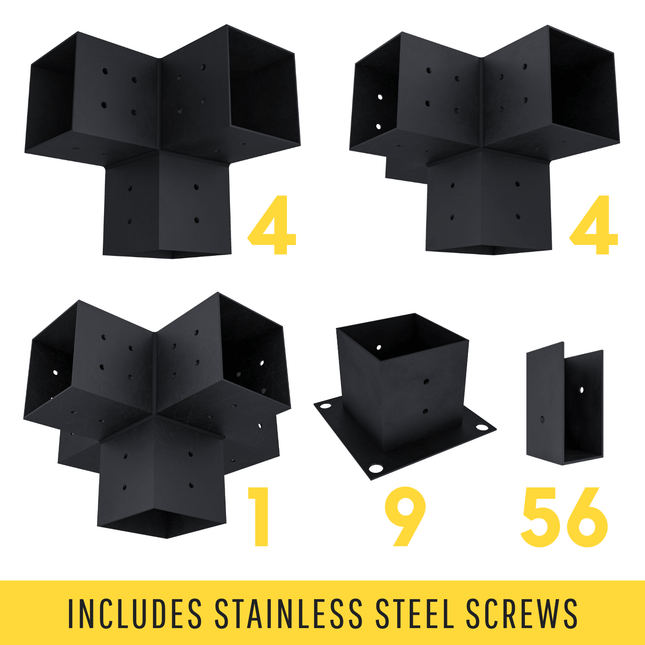 DIY Pergola Bracket Kit for a Freestanding Pergola With Slatted Roof - Any Size Up to 24' x 24' - | Patioza