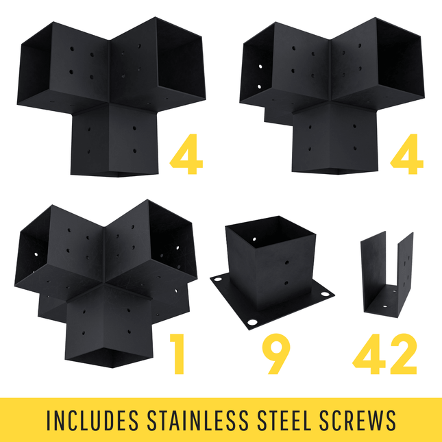 DIY Pergola Bracket Kit for a Freestanding Pergola With Roof Rafters - Any Size Up to 24' x 24' - | Patioza