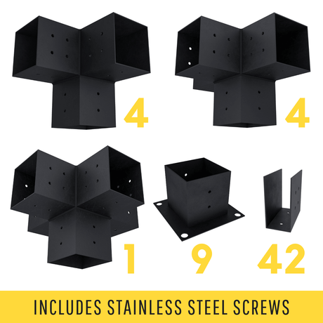 DIY Pergola Bracket Kit for a Freestanding Pergola With Roof Rafters - Any Size Up to 24' x 24' - | Patioza