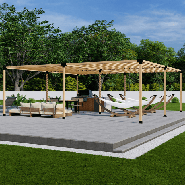 DIY Pergola Bracket Kit for a Freestanding Pergola With Slatted Roof - Any Size Up to 24' x 24' - | Patioza