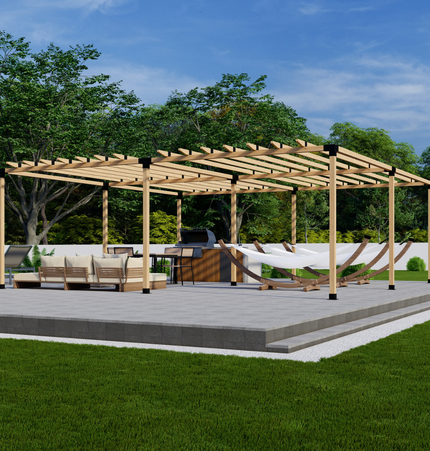 DIY Pergola Bracket Kit for a Freestanding Pergola With Roof Rafters - Any Size Up to 24' x 24'