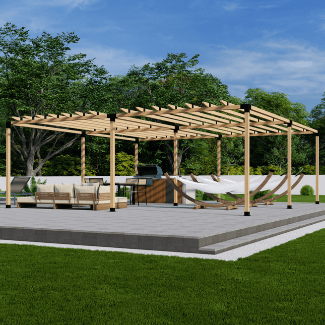 DIY Pergola Bracket Kit for a Freestanding Pergola With Roof Rafters - Any Size Up to 24' x 24' - | Patioza
