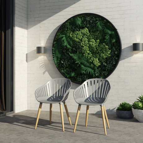 Leyland Table and Nassau Grey Armchairs Dining Set - Patio Dining Sets | Patioza