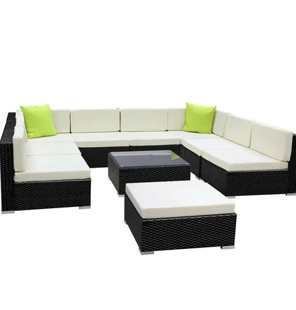 Gardeon 10PC Outdoor Furniture Sofa Set Wicker Garden Patio Lounge - Tech Accessories | Patioza