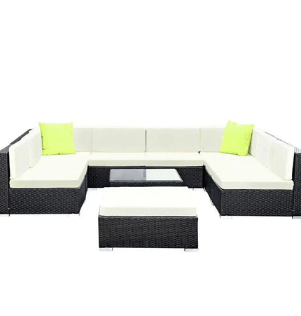 Gardeon 10PC Outdoor Furniture Sofa Set Wicker Garden Patio Lounge - Tech Accessories | Patioza
