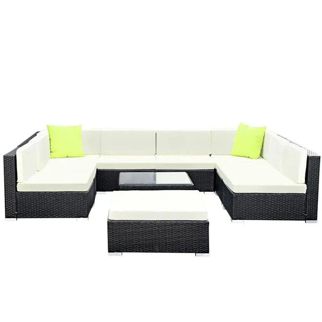 Gardeon 10PC Outdoor Furniture Sofa Set Wicker Garden Patio Lounge - Tech Accessories | Patioza