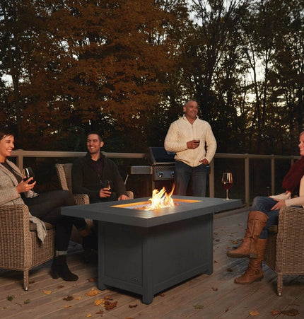 Patioflame Table - Patio Elegance Hamptons Rectangle Fire Table - Outdoor Kitchen | Patioza