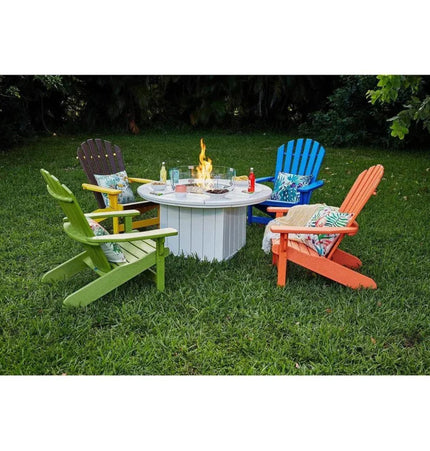 HDPE Round Fire Pit Table USA Made Elementz Blaze - Outdoor Fire Tables | Patioza
