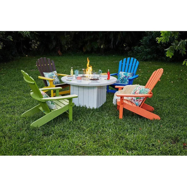 HDPE Round Fire Pit Table USA Made Elementz Blaze - Outdoor Fire Tables | Patioza