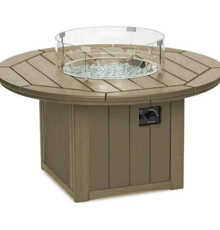 HDPE Round Fire Pit Table USA Made Elementz Blaze - Outdoor Fire Tables | Patioza