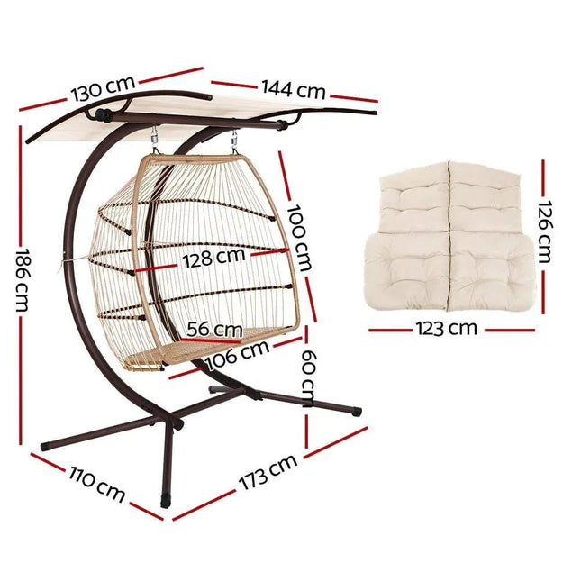 Gardeon Outdoor Furniture Lounge Hanging Swing Chair Egg Hammock Stand - Tech Accessories | Patioza