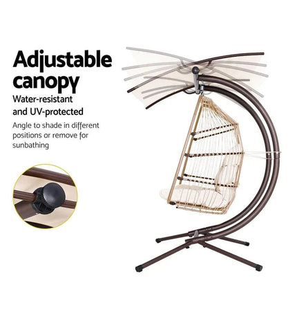 Gardeon Outdoor Furniture Lounge Hanging Swing Chair Egg Hammock Stand - Tech Accessories | Patioza