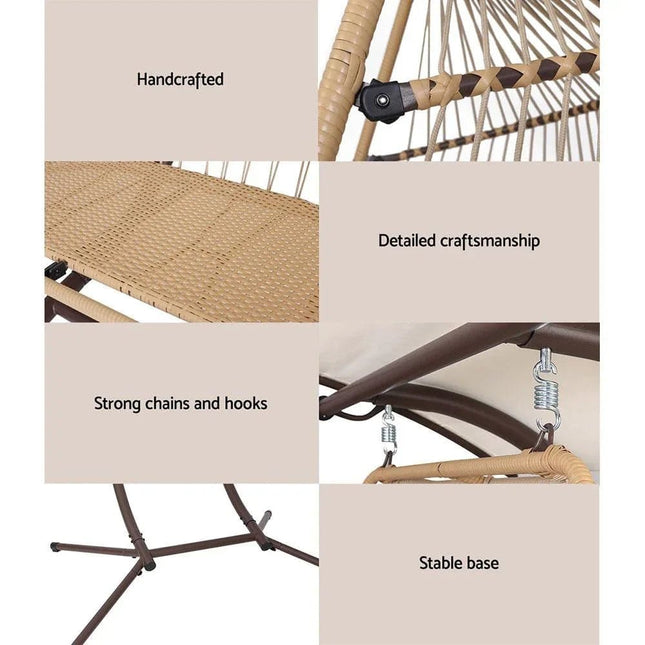 Gardeon Outdoor Furniture Lounge Hanging Swing Chair Egg Hammock Stand - Tech Accessories | Patioza