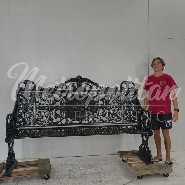 Ornamental Iron Garden Bench - Wrought Iron Bench | Patioza