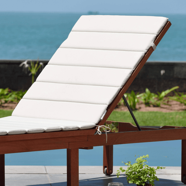 Louisiana Dark Wood Finish Wheel Lounger With Cushion - 2 Piece - Lounger | Patioza