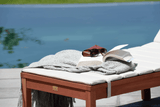 Louisiana Dark Wood Finish Wheel Lounger With Cushion - 2 Piece - Lounger | Patioza