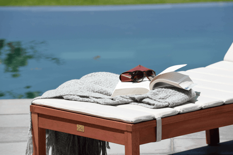 Louisiana Dark Wood Finish Wheel Lounger With Cushion - 2 Piece - Lounger | Patioza