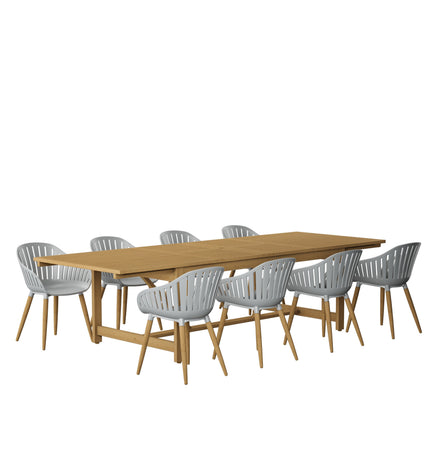Leyland Table and Nassau Grey Armchairs Dining Set