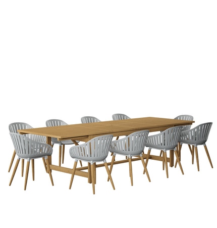 Leyland Table and Nassau Grey Armchairs Dining Set