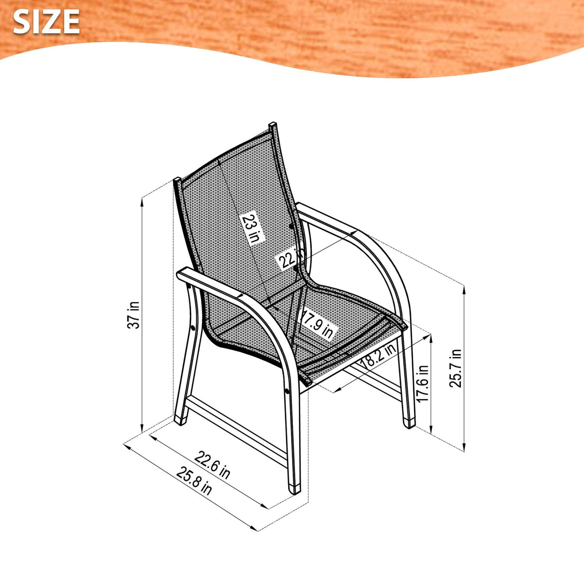 Rinjani Rectangular Table and 6 Manhattan Black Armchair - Patio Dining Sets | Patioza