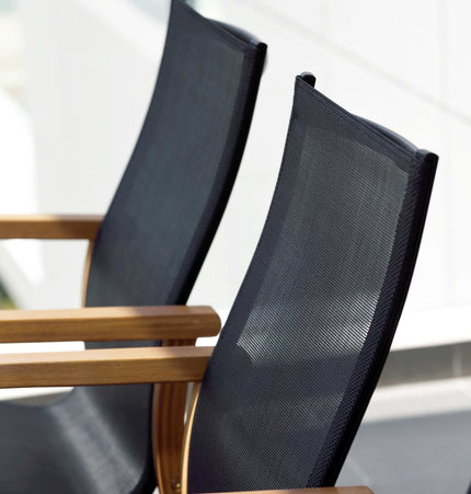 Rinjani Rectangular Big Table and 8 Manhattan Black Armchair