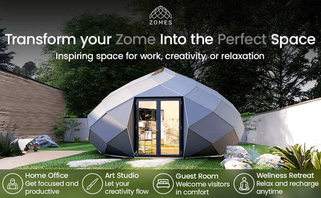 Patio Elegance Zomes Pod – 120 sq ft Eco - Friendly Outdoor Office Pod - Outdoor Structures | Patioza