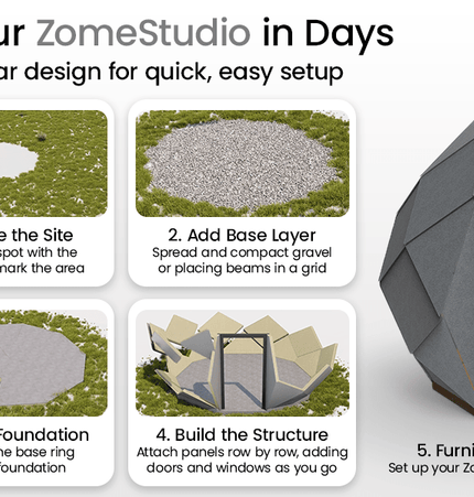 Patio Elegance Zomes Pod – 120 sq ft Eco - Friendly Outdoor Office Pod - Outdoor Structures | Patioza