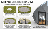 Patio Elegance Zomes Pod – 120 sq ft Eco - Friendly Outdoor Office Pod - Outdoor Structures | Patioza